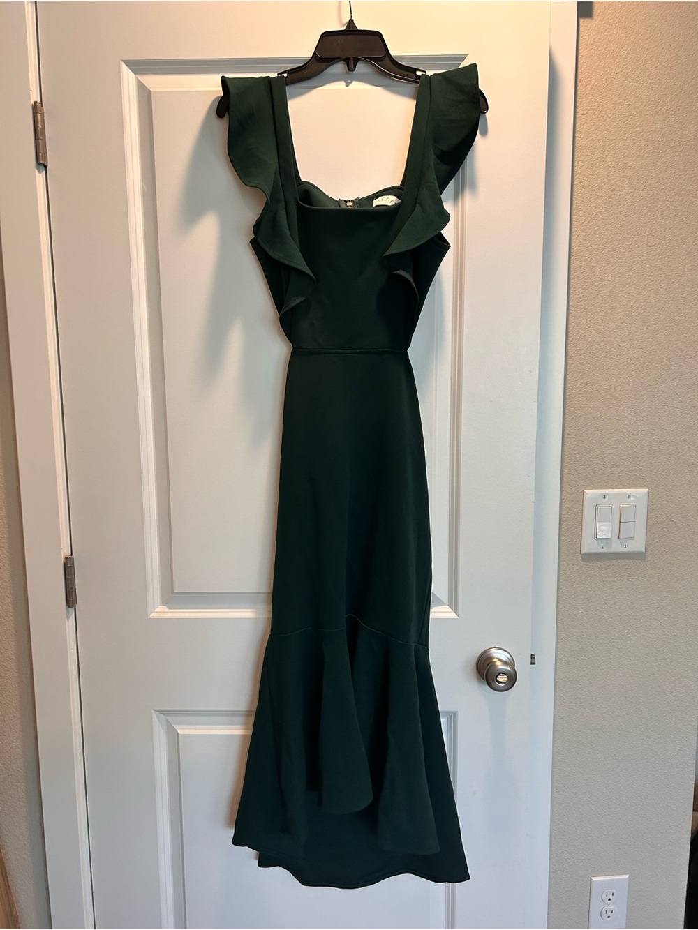 Petal & Pup Dark Green Ruffle Midi Dress